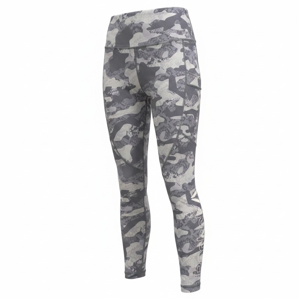 Leggings Reebok XS Womens‎ Grey Camo Snakeskin Excellent High Rise Pockets